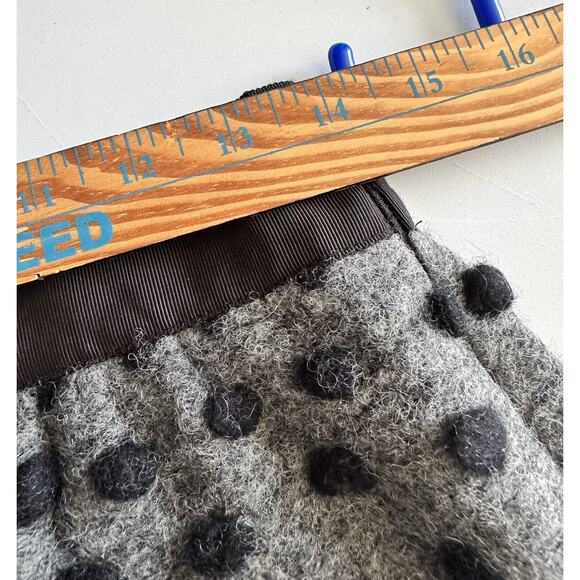 OPENING CEREMONY Med Wool Black Gray Polka-Dot Textured A-Line Mini Short Skirt - Picture 3 of 11